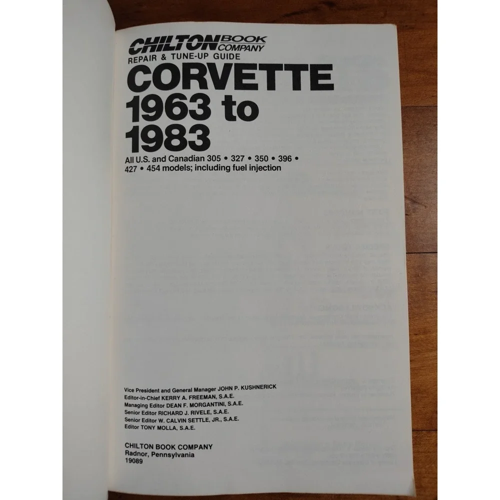 1963-1983 Corvette Chilton Repair‎ and Tune-Up Guide Service Shop Manual